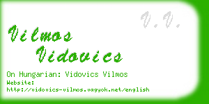 vilmos vidovics business card